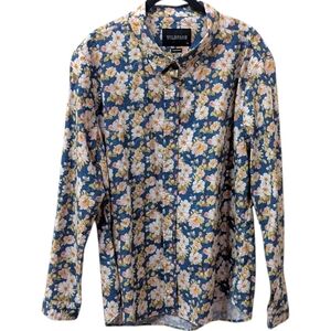 Wildfang Floral Button Down Shirt - Blue and White